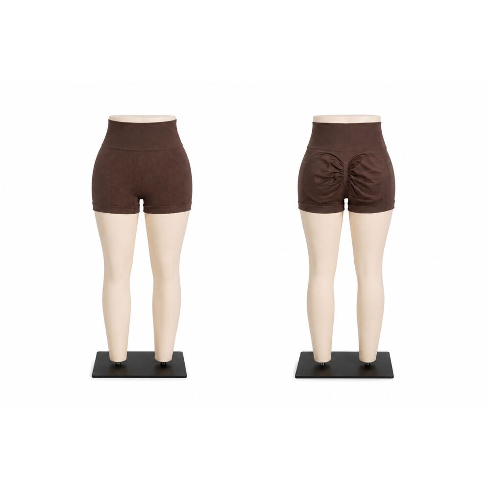 Brown Seamless Scrunch Butt Biker Shorts Size Small High Waist Workout Shorts
